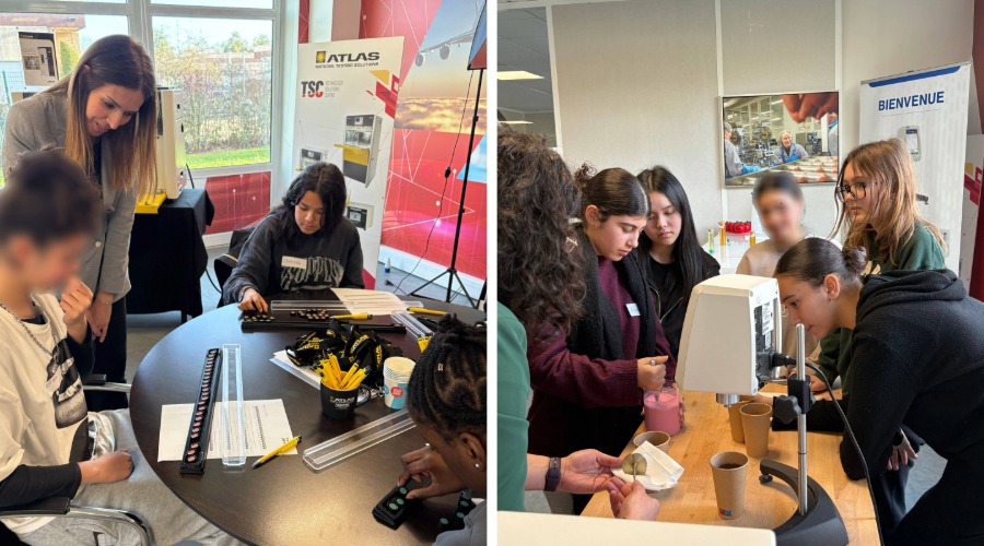AMETEK France team members demo technologies to female students
